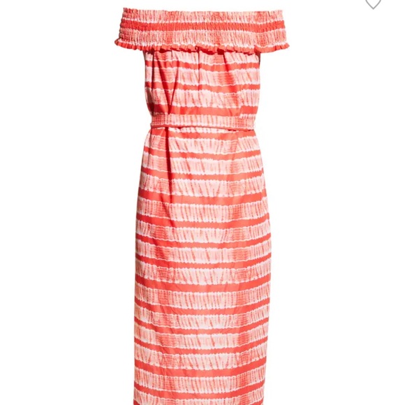 Off-Shoulder Shibori Striped Dress - the dess runs small - Picture 4 of 5